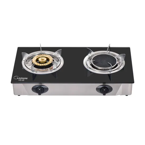 Cuisinière à gaz de table en acier inoxydable populaire à 2 brûleurs