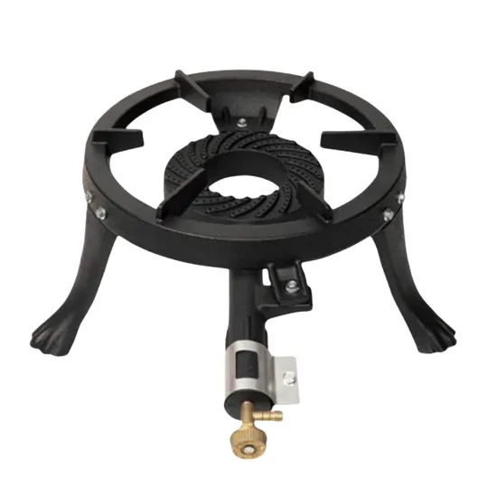 Cuisinière à gaz en fonte à brûleurs simples à haute pression à allumage électronique