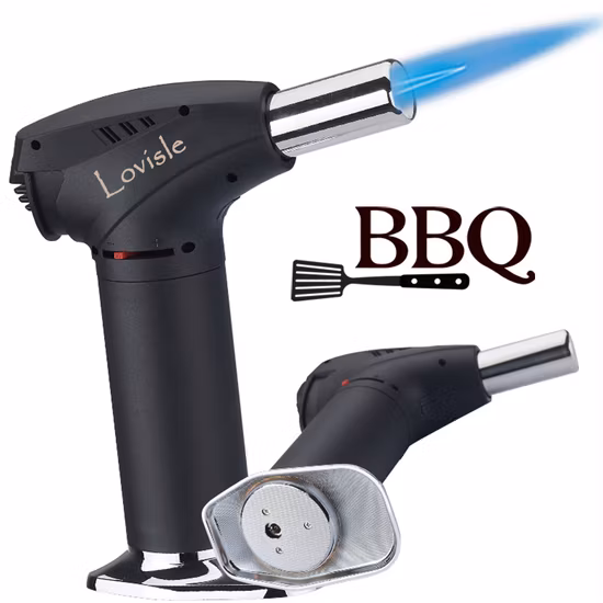 Briquet torche, mini briquet butane rechargeable avec verrouillage de sécurité, briquet à gaz étanche et coupe-vent, briquet à flamme à jet réglable avec boîte cadeau Wyz21053